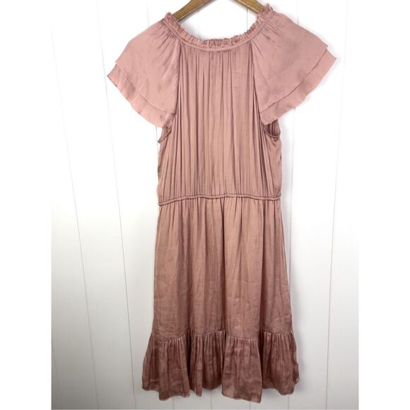 Banana Republic Banana Republic Blush Soft Satin Ruffle Dress Size 4 - Picture 11 of 14